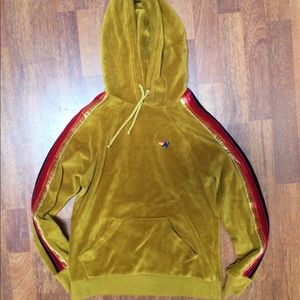 Aviator Nation Velour gold hoodie, XS